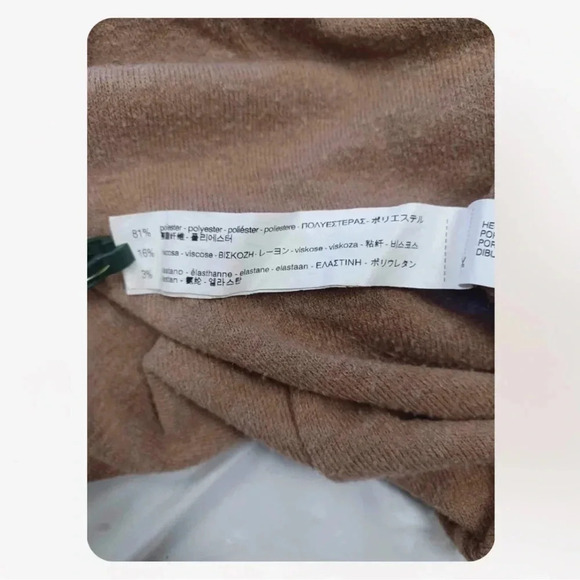 Zara Cold Shoulders Light Brown  Long Sleeve Sweater Size Small - Picture 6 of 8